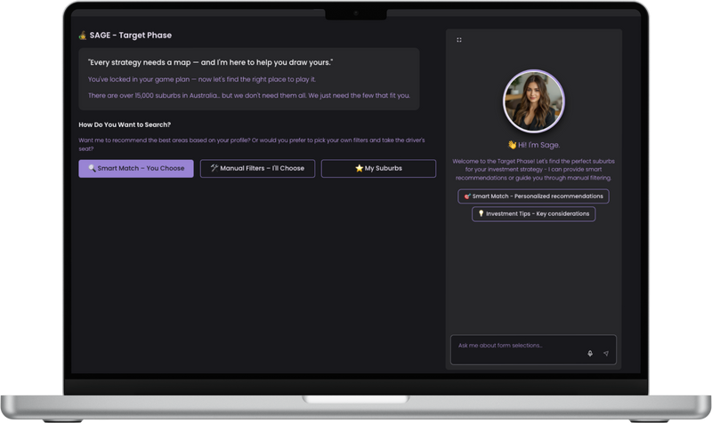 Sage AI interface on laptop
